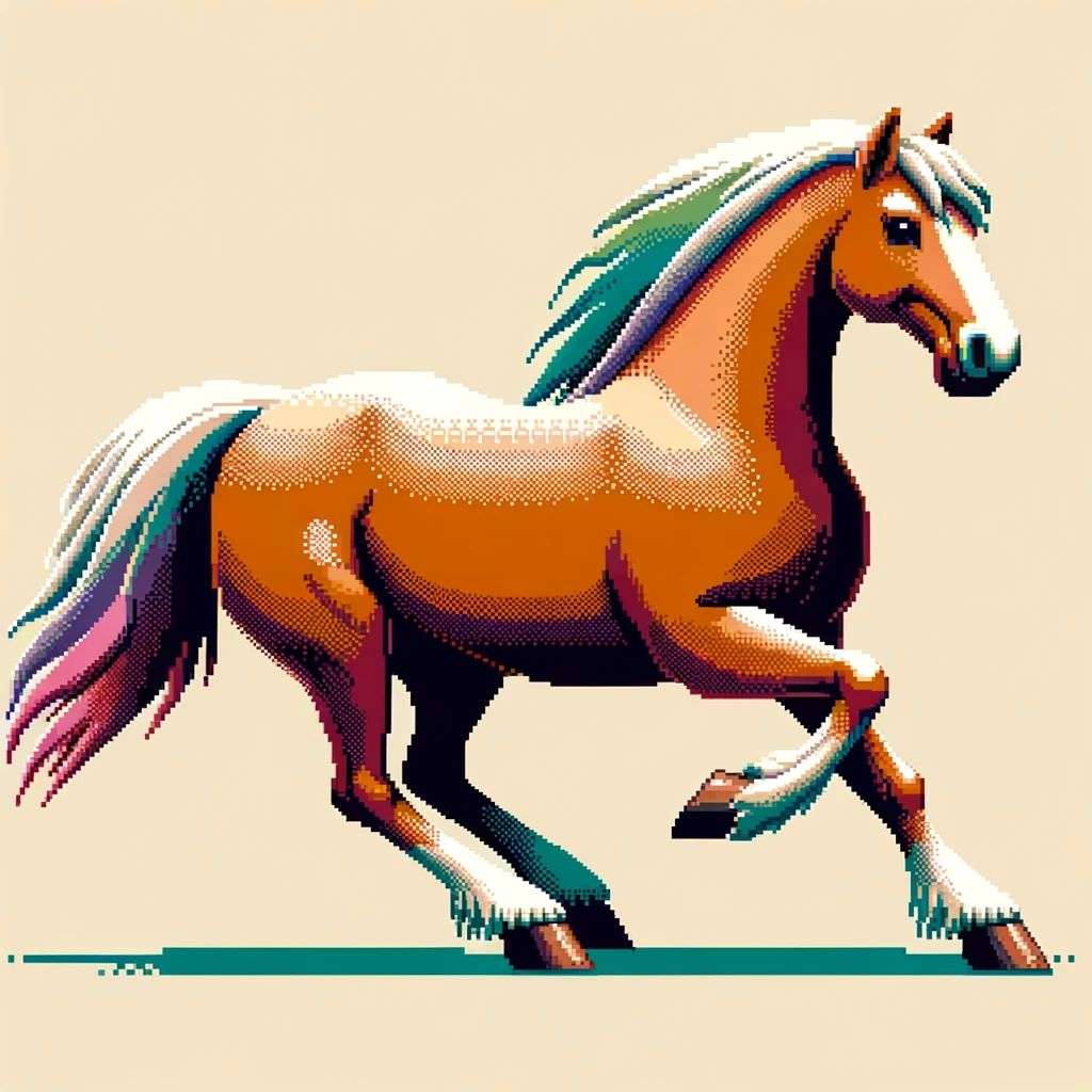 a horse, old computer game graphics